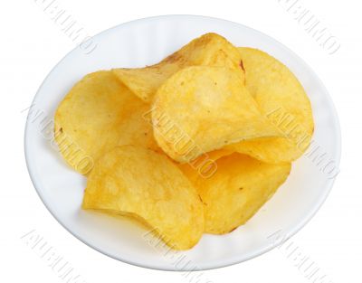 Chips in a white plate