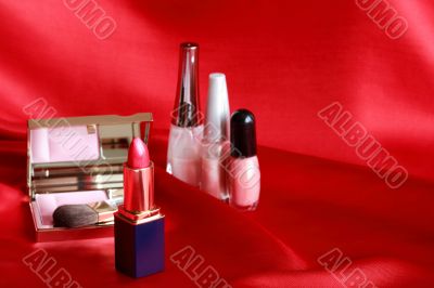 Makeup Set On Red