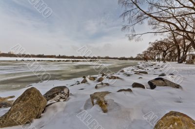 Frozen lake