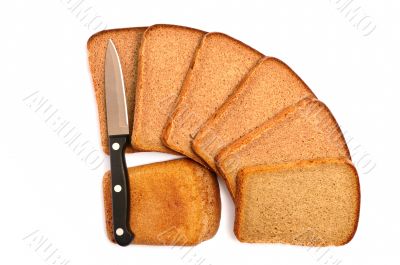 Cut bread with a knife