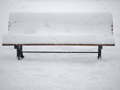 Winter - Bench full with snow