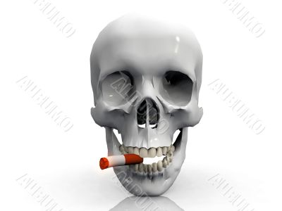 skull and cigarette