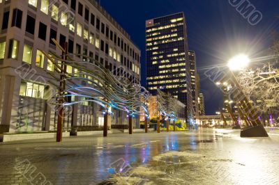 Downtown regina at night