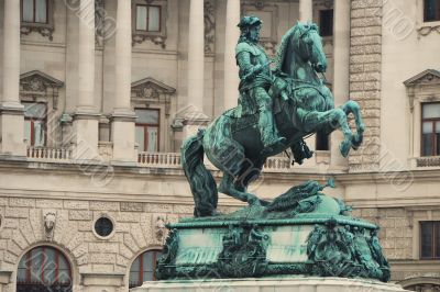 beautiful equestrian monument in Vienna