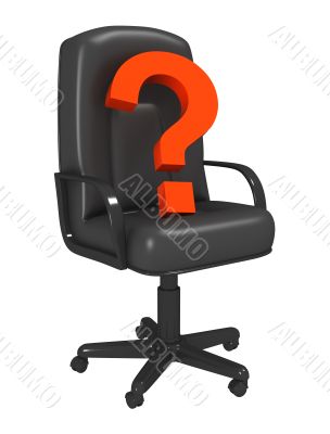 Mark of a question in an armchair