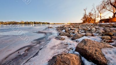 Wascana lake freezing