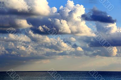 Image with sea and cloudiness sky