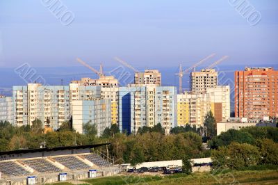 Landscape with construction site