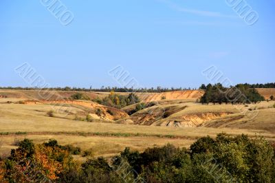 Summer landscape with mountains and ravine