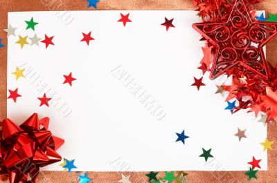 White Christmas card with decorations