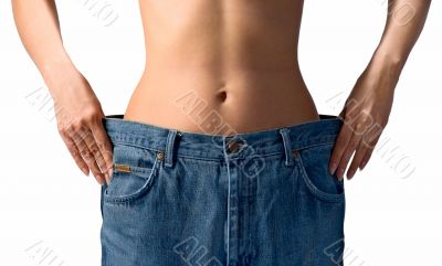 Slim waist. Girl`s torso 