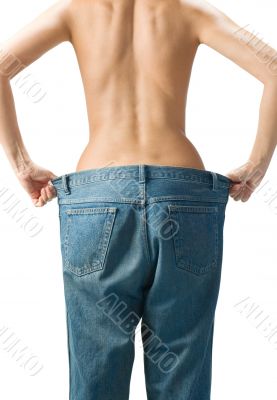 Slim waist. Girl`s torso 