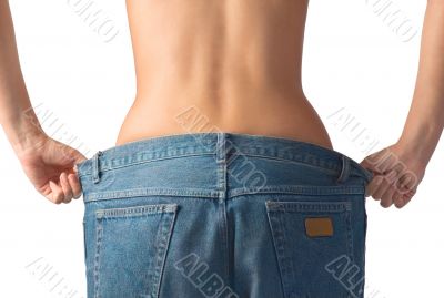 Slim waist. Girl`s torso