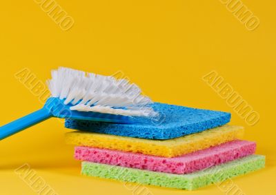 Brush and multi color sponges 