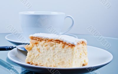 Cake Napoleon on table