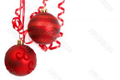 Red Christmas baubles