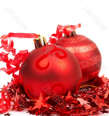 Red Christmas baubles 