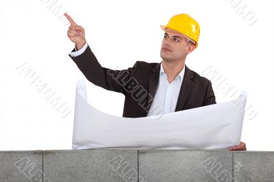 Engineer pointing to an area