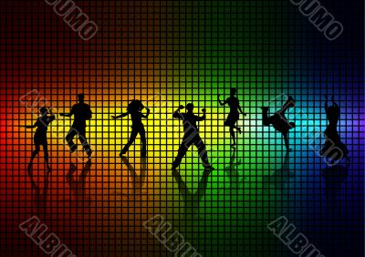 People dance a disco.
