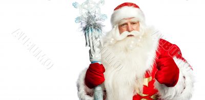 Santa Claus portrait smiling isolated over a white background