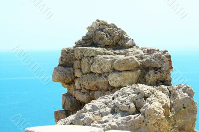 Mountain in Lindos Bay. Greece