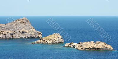 Mountain in Lindos Bay. Greece 