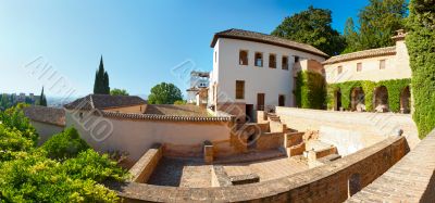 Courtyard and pool in the Generalife, Alhambra, Granada, Spain