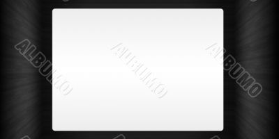 Creative wooden background. Blank white banner Inside a room