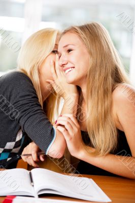 Portrait of a young group of students paying attention in class.