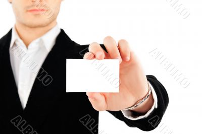 Portrait of young business man isolated on white background