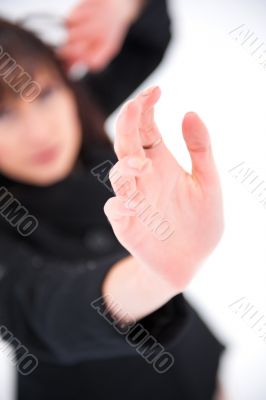 Closeup portrait of tired sick pretty woman Closeup portrait of tired sick pretty woman
