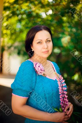 Artistic lifestyle photo of cheerful adult woman walking around 