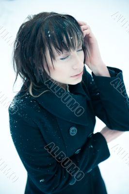 Closeup portrait of tired sick pretty woman Closeup portrait of tired sick pretty woman