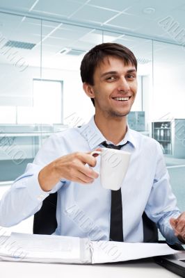 Successful businessman in a contemplative mood