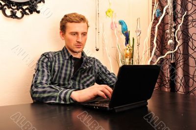 Closeup portrait of young cheerful entrepreneur