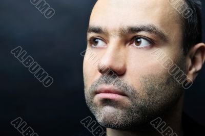 Closeup image of a happy aged man