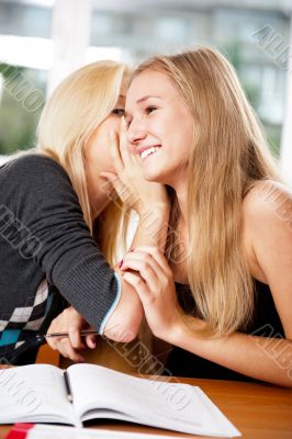 Portrait of a young group of students paying attention in class.