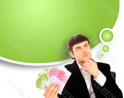 Portrait of young business man isolated on white background