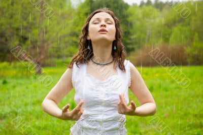 Closeup portrait of a beautiful young caucasian woman