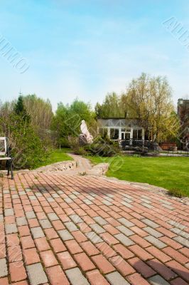 Patio furniture in the garden
