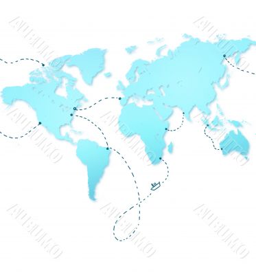 World wide cargo transport logistics concept