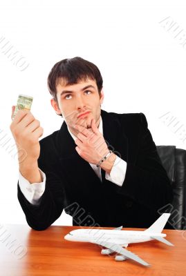 Portrait of young business man isolated on white background