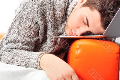 Portrait of young handsome student man 