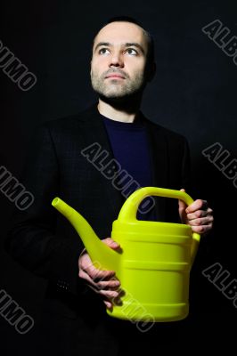 Closeup image of a happy aged man