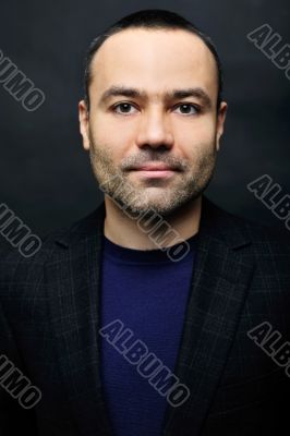 Closeup image of a happy aged man