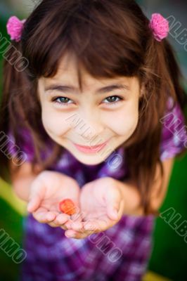 Artistic lifestyle photo of cute little girl outdoor at summer p Artistic lifestyle photo of cute little girl outdoor at summer p
