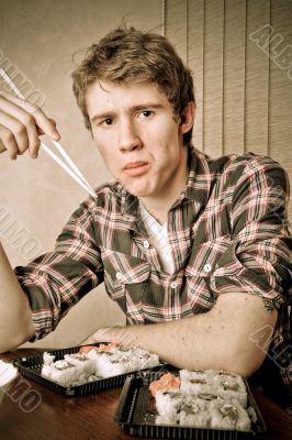 Retro style portrait of young man 