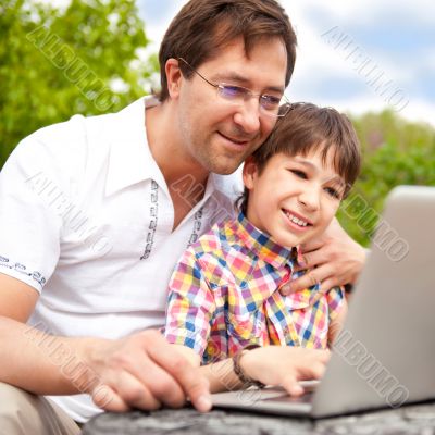 Closeup portrait of happy family