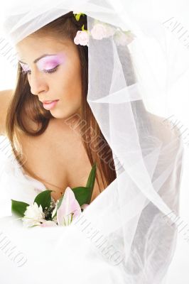 Closeup portrait of beautiful young woman