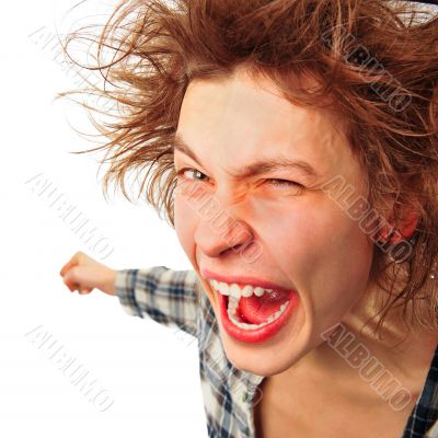 Crazy man portrait isolated background Crazy man portrait isolated background
